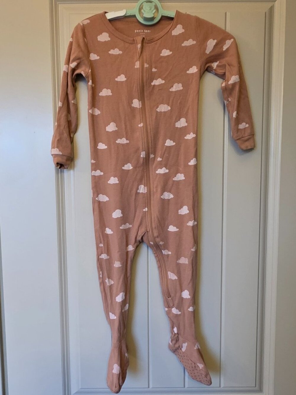 24 Months - 100% Cotton Terracotta Cloud Footed Sleeper - Petit Lem